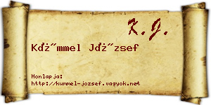 Kümmel József névjegykártya